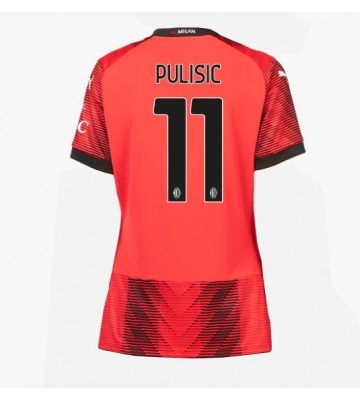Lacne Ženy Futbalové dres AC Milan Christian Pulisic #11 2023-24 Krátky Rukáv - Domáci
